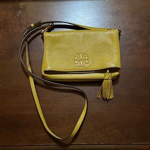 Tory Burch Mustard Leather Crossbody Bag